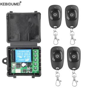 Kebidumei | 433MHz DC 12V 1CH Relay Module Receiver EV1527 Wireless Remote Control Switch for Garage Gate Motor Light Lamp DIY