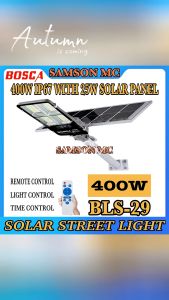 BOSCA 3 Years Warranty IP67 Solar Street Light Waterproof Outdoor Street Light Remote Light Bracket BLS-29 400W 600W Set