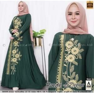 Gamis Bordir Size XL LD 100 melar Sampai 120 Dress Wanita Muslm