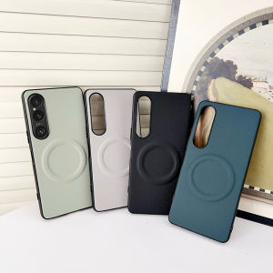 Case for Sony Xperia 1 VII 1 VI Xperia 10 VI Xperia 1 V/5 V/10 V/1 IV/5 IV/10 IV Simple Pure Color Leather Phone Case Hard Cover Magsafe Wireless Charging Drop-proof Shockproof Case