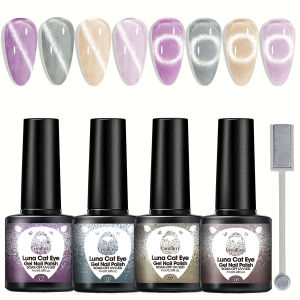 Sơn Móng Tay Dạng Gel Mắt Mèo Màu Trắng Groillim Moon 0.24oz*4 Lọ Bền Lâu Kết Cấu Trong Suốt Màu Sắc Phong Phú Nhiều Lựa Chọn