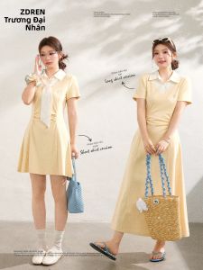 ZHANGDAREN | Đầm Giảm Cân Ngụy Trang Mùa Hè Vàng