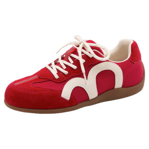 LANKAMO | Red Womens Casual Lightweight Soft Bottom Deqin Shoes Summer New Style Flat Versatile Agan Shoes Lightweight Soft Sole Sports Flats