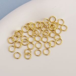 Color-Preserving Open Ring 18K Gold Plated Silver White Gold Single Open O Ring C Ring Connecting Ring DIY Handmade Jewelry Accessories