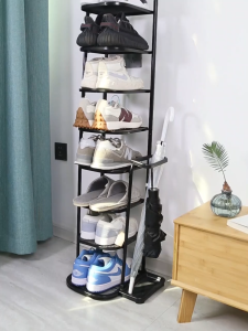 Multi-Layer Iron Art Shoe Rack Simple Modern Style Doorway Placement Compact Good Looking Home Storage Organizer for Dormitory