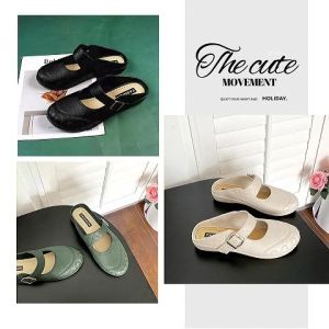 Zishop     ฮิตตตตต รองเท้าผู้หญิงเปิดส้น ใส่ทำงานเหมาะมาก สีสุภาพ มี 4 สีให้เลือกตำ วัสดุยางพื้นนิ่ม รองรับน้ำหนักเท้าได้ดี ใส่แล้วไม่เจ็บเท้า รีบกดตุ่มด่วนเลย