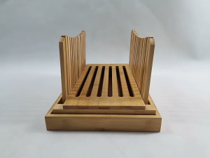 Bamboo Bread Slicer with Cutting Board Foldable Bread Slicer For Homemade Bread Loaf Cakes