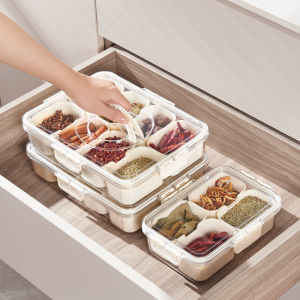 Food Storage Containers Stackable Refrigerator Organizer Bins with Lids with Removable Compartment