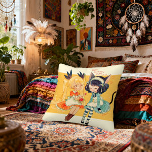Sanrio | Sanrio SHOW BY ROCK Pillow Covers Cartoon Sofa Decorative Home Double-sided Printing Short Plush Cushion Cover Christmas gifts