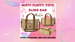 [Direct from Japan] Stock SG 100% Original Miffy Boa Fluffy Crossbody Tote Sling Bag (Beige)