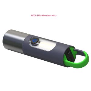 ESMARTER | Strong Light Zoom LED Flashlight P50/White Laser Lighting Torch USB Rechargeable Lantern Outdoor Portable Camping Lamp with Hook