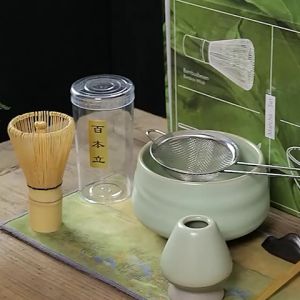 Alechaung ชุดชงชาเขียวมัทฉะ ชุดชงมัทฉะ Matcha ที่ชงชามัทฉะ Sifter สำหรับชงชาสไตล์ญีปุ่น อุปกรณ์ครบเซ็ต 4ชิ้น 7ชิ้น ใช้เป็นของขวัญได้