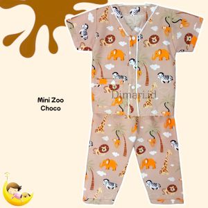 PIYAMA ANAK Laki-Laki USIA 1-12 TAHUN SIZE M L XL TANGAN PENDEK TANPA KERAH MINI ZOO CHOCO