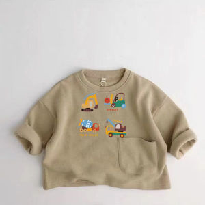 Korean Style Cartoon Home Comfortable Long Sleeve T-Shirt Childrens Casual Top Base Layer Shirt for Infants And Toddlers