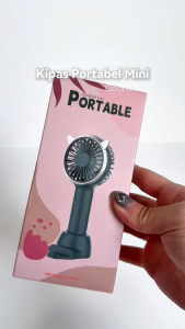 Coolwave X26 Kipas Portabel Mini 3 Level Kecepatan Desain 2-in-1 Phone Holder Lampu RGB