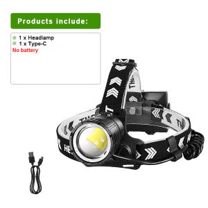 High Power LED Headlight XHP360 Super Powerful Long Range Head Flashlight With Warning Light Fishing Outdoor Emergency Headlamp