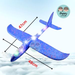 (Ready Stock) 48cm LED DIY Kids Toys Hand Throw Flying Glider Planes Foam Aeroplane Model Party Bag Fillers Flying Glider Plane Toys Kids Game