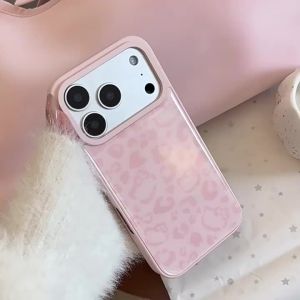 Ốp Điện Thoại In Hình Da Báo Màu Hồng Hàn Quốc Toàn Màn Hình Chống Sốc Bảo Vệ Toàn Diện Tương Thích Với Nhiều Mẫu Máy.
