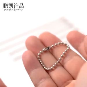 UMI 8cm 10cm 12cm 15cm 20cm 2.4mm Silver Ball Keychain Label Hand Tag Connector Links Chain Pendeants DIY Jewerlry Making