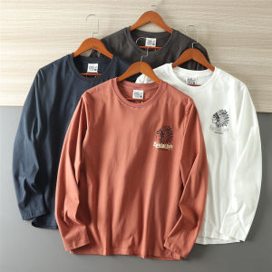 Pure Cotton Breathable Moisture Wicking Long Sleeve round Neck American Casual Basic Popular Youth T-Shirt for Men Autumn Base Layer