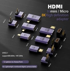 NNBILI HDMI 2.1 Bộ Chuyển Đổi Cáp Nam Sang Nữ Bộ Chuyển Đổi 4K 120Hz 8K 60Hz Bộ Chia Thẳng Cho Máy Tính HDMI-Tương Thích Bộ Mở Rộng