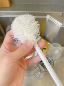 Long Handle Foldable Triple-Sided Cup Brush Multifunctional Cleaning Brush Silicone Brush Lid Brush Mesin Brush