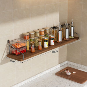 Wall Mounted Shelf No Drilling Solid Wood