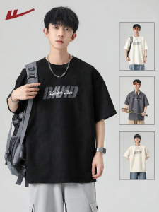 Warrior | Retro Heavyweight Suede Round Collar Loose Short Sleeve T-Shirt