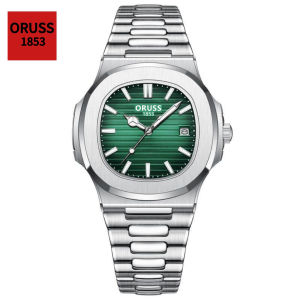 ORUSS Square Luxury Men Wristwatch Waterproof Luminous Date Stainless Steel Male Clock Business Sports Quartz Watches For Men
