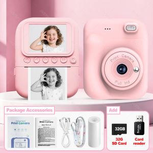 Kids Instant Camera Color Printing 2.4IPS Thermal Printer 57x25mm Digital 1080P Photo Video Game Music For 6-12 Years Children