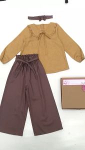 setelan anak perempuan 1-14 tahun stelan atasan blouse dan celana panjang terbaru
