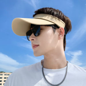 AOBAFEI | Mens Sporty Sunscreen Hat Beach Casual Empty Top Wide Brim Hat Anti-Uv Outdoor Summer Fishing Cap Breathable Quick Dry Hat