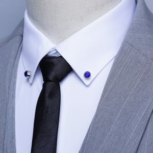 Simple round Rhinestone Pin Fixed Shirt Collar Small Lapel Men Women Versatile Mini Pin Fastener Fashion Accessory