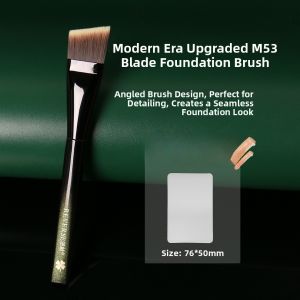 Reverse T53 Sandalwood Blade Foundation Brush Flat Head Seamless Long Handle Makeup Brush for Any Skin Type Anti-Aging