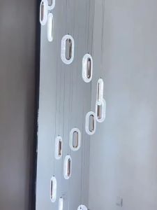 Modern Light Luxury Staircase Lamp LED Living Room Loft Long Chandelier Simple Restaurant Decoration Pendant Light