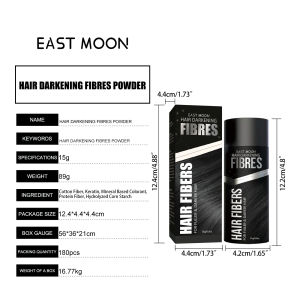 East Moon Hair Fiber Powder+Hair Styling Spray+Power Hair Building Fiber Powder Hair Loss Product (15g/box)