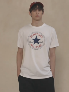 CONVERSE mens and womens high-end fashionable all-cotton short-sleeved round-neck T-shirts are delivered directly