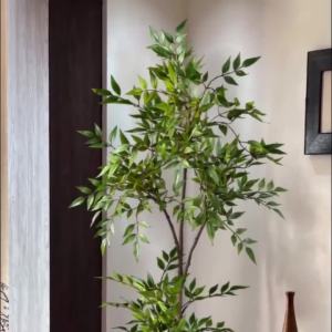 Kmitang | Cây Giả Ficus Lớn 70-140cm Cây Giả Nandina Cành Tre Giả Lá Cây Đa Nhựa Nhiệt Đới Dùng Trang Trí Nhà Cửa Vườn.