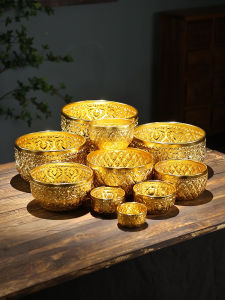 Southeast Asian Style Alloy Bowl Thai Style Cold Drink Bowl Restaurant Quality Aluminum Dessert Serveware Elegant round Shape