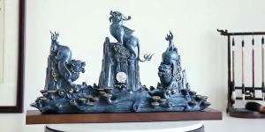 Tượng ba tỳ hưu trên núi thái sơn thạch cảm đương bằng đồng thau linh vật phong thuỷ Hồng Thắng