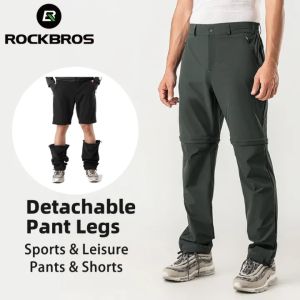 ROCKBROS Sports Pants Detachable Trouser Legs Shorts Elastic Jogger Pants Breathable Leisure Pants For Man Woman Hiking Pants Gym Fitness Apparel