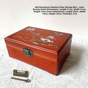 LUTUMEI | Redwood Wooden Jewelry Box for Wedding and Property Documents