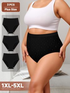 3-Pack WomenS High-Waisted Seamless Panties - Tummy Control Butt-Lifting Breathable Underwear Soft Plus Size Briefs