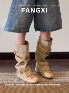 Leather Lace Hollow Ankle High Sandals Bow Increased Height Boots
