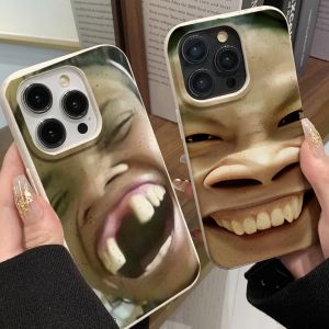 สำหรับ iPhone 11 12 14 13 15 ProMax 12 13 14 15Pro 7 8 14 15Plus X XsMax XR SE2020 ลูกคริสต์ที่ตลกซิลิโคนกรณีวัสดุ TPU คุณสามารถเชื่อมต่อกับเคสโทรศัพท์นูมกันกระแทกเพื่อป้องกันการเลนส์ได้