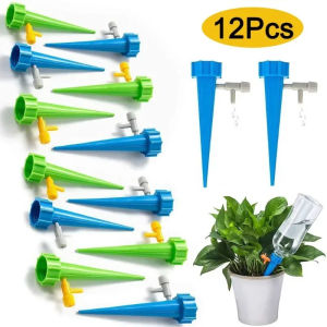 12Pcs Self-Watering Kits Automatic Drip Irrigation Adjustable Control Valve Watering System Device for Garden Flower Plant