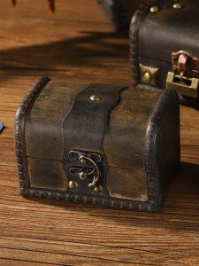 Retro Lockable Wooden Jewelry Storage Box Dustproof Multi-purpose Desktop Organizer Chinese Style Vintage Utility Box