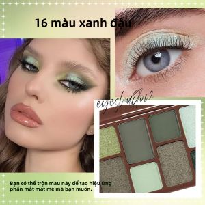 Bảng Phấn Mắt 16 Màu Chống Thấm Nước Lâu Trôi Màu Xanh Lá Cây Lấp Lánh Có Độ Sắc Tố Cao Trang Điểm Lễ Hội Thích Hợp Cho Mọi Người