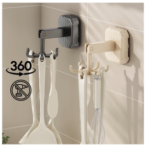 Ready Stock Wall Mounted Swivel 360° Rotatable Foldable Hook Hanger Cabinet Table Rack Heavy Duty Strong Grip Rak Cangkuk Dinding No Drill Kitchen Organizer Toilet Storage Dapur Tandas Bilik Air Pintu Masuk Bilik Tidur Gantung Washroom Entryway Bedroom