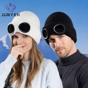 Winter Warm Beanie Hats Women Men Windproof Glasses Knitting Ski Cap Outdoor Ear Protection Moutaineering Hat